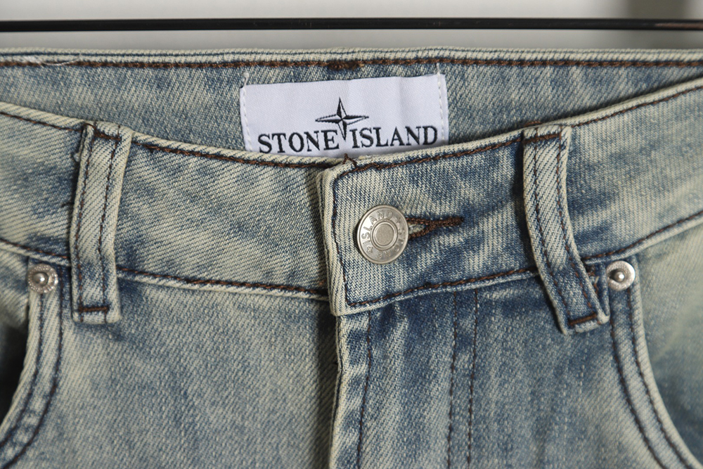 Stone island back logo denim trousers