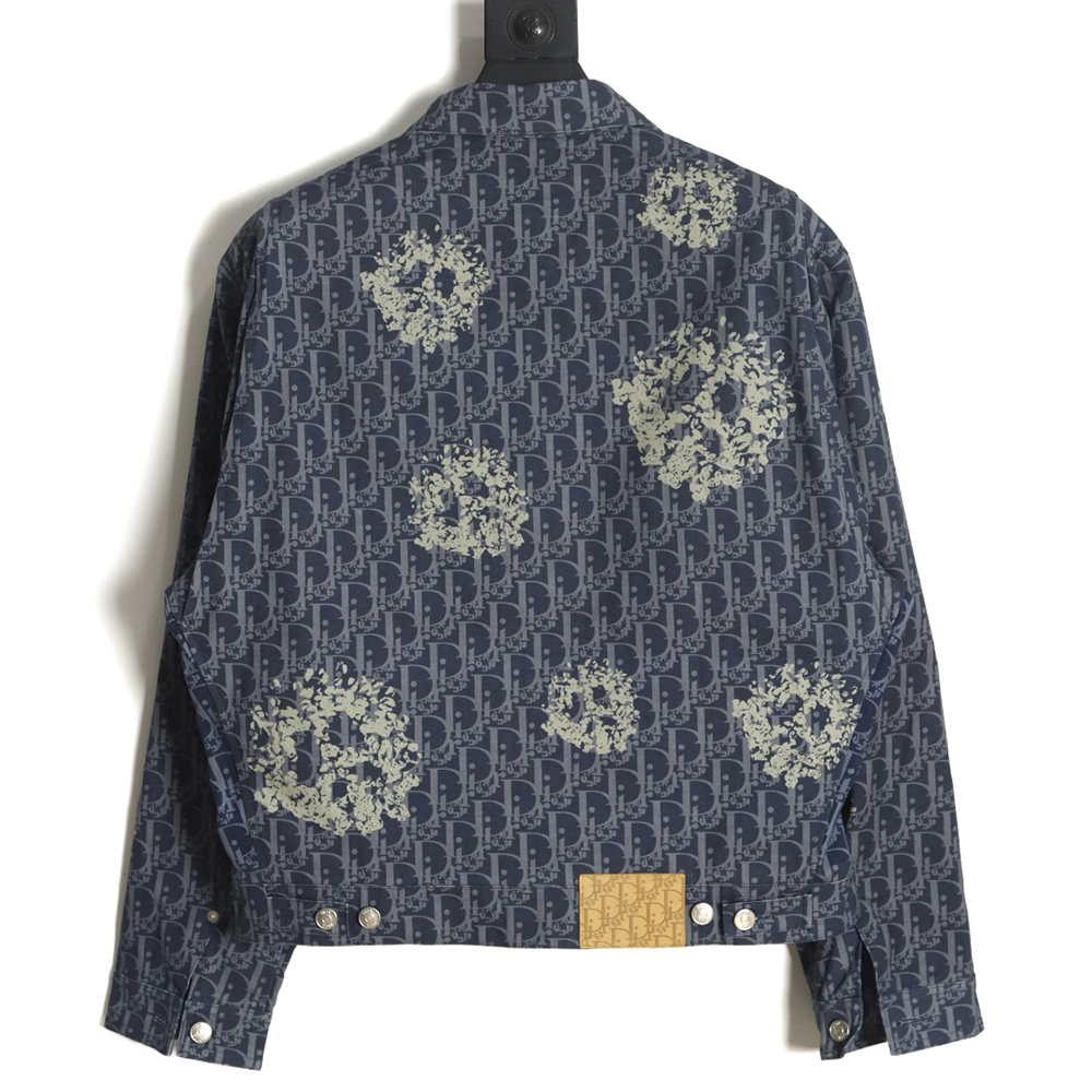 D*or 23ss new full printed old flower zipper jacket