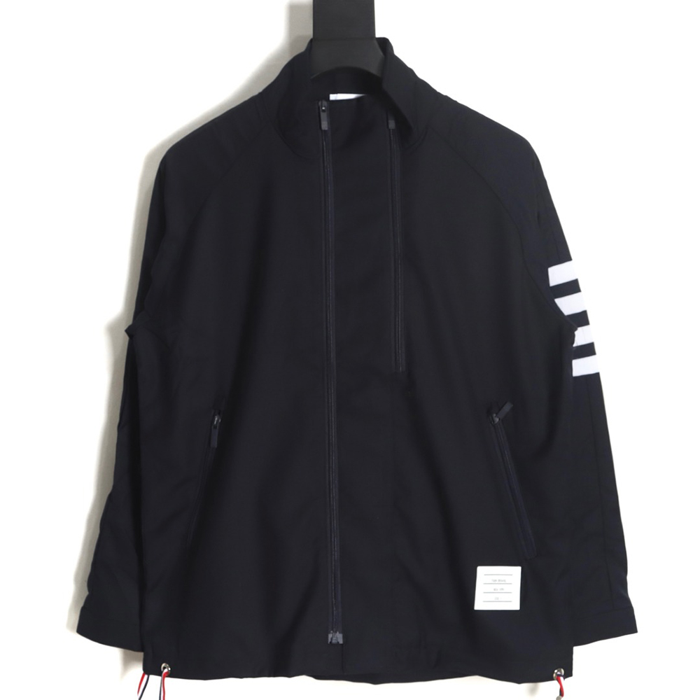 Thom Browne White Quad Bar Double Zip Jacket