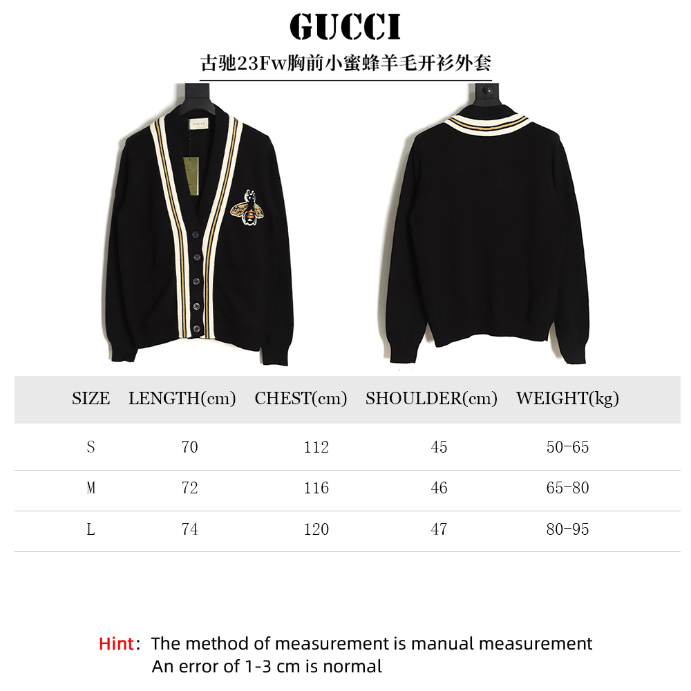 G*u*i 23fw chest bee wool cardigan jacket