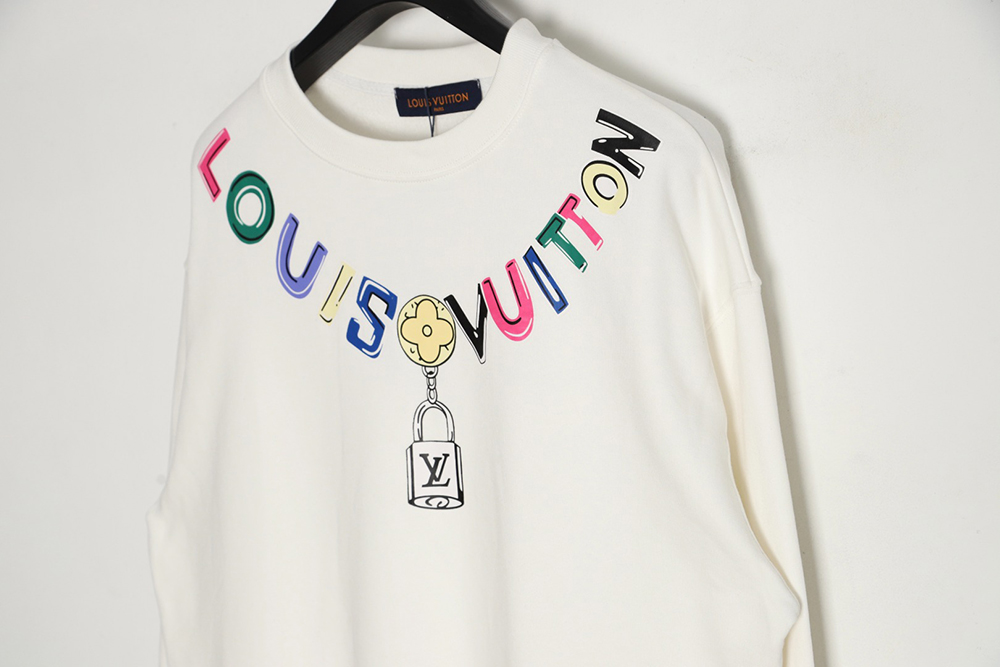 l0*is V*t0n colorful printed beaded chain sweatshirt