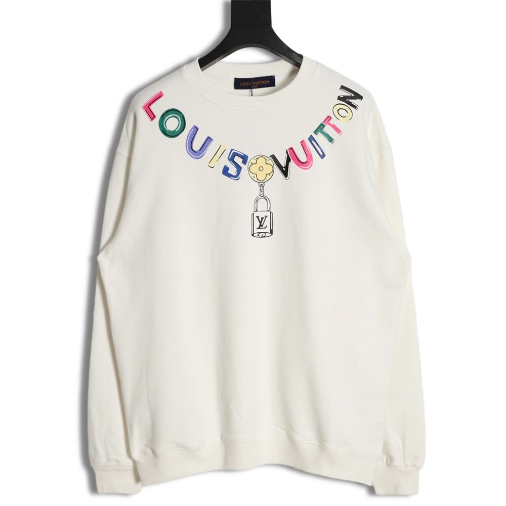l0*is V*t0n colorful printed beaded chain sweatshirt
