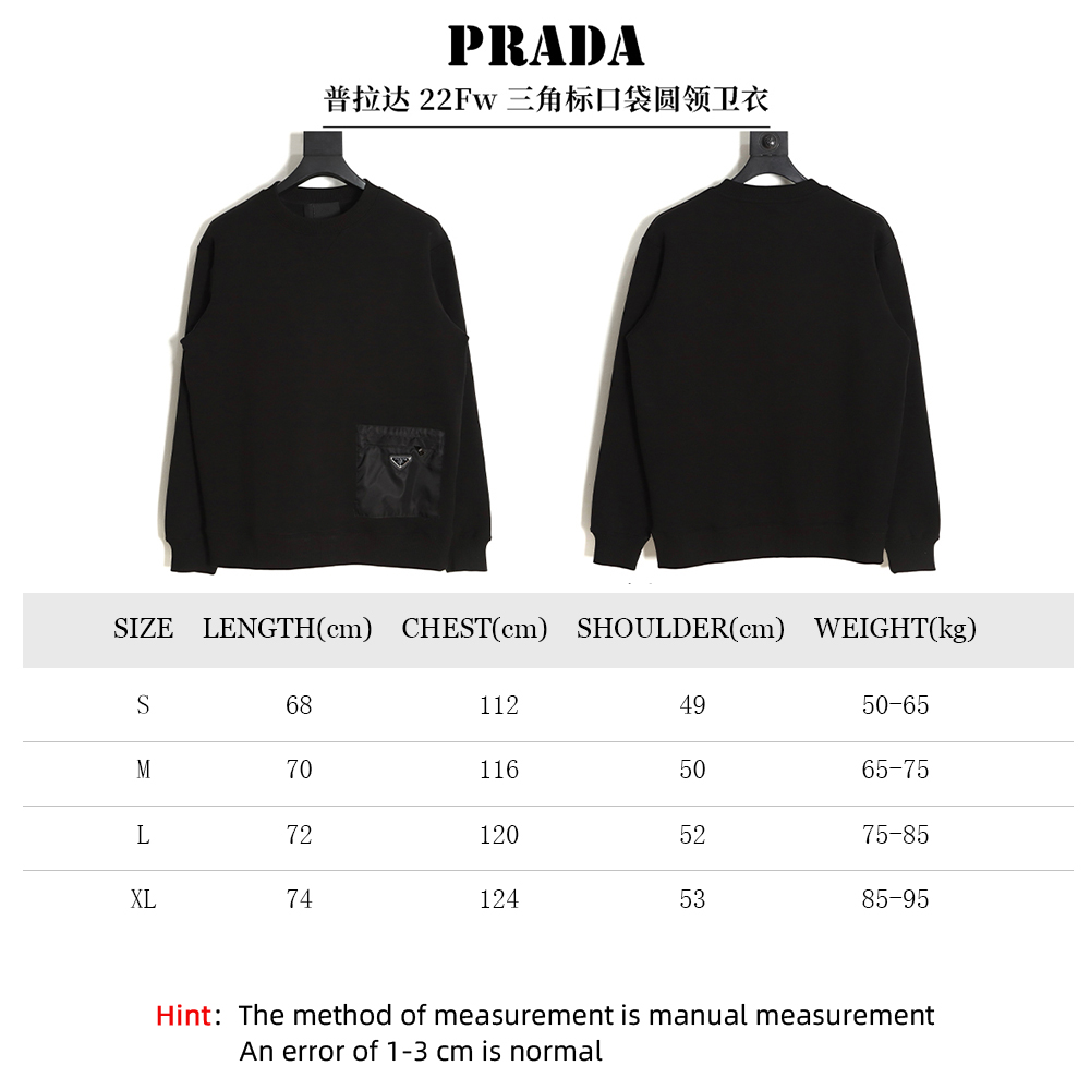 Pra*a 22fw triangle pocket crew neck sweatshirt