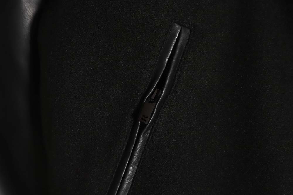 Representative Black 5 Limited Bulldog Embroidered Jacket High Street Leather Sleeves Spliced Baseball uniform