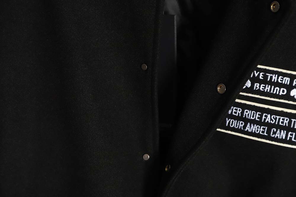 Representative Black 5 Limited Bulldog Embroidered Jacket High Street Leather Sleeves Spliced Baseball uniform