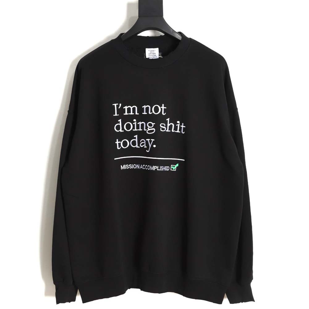 Vetements Weitemeng 23SS Tie-dye gradient wash vintage round neck sweater _CM_1