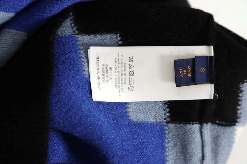 l0*is V*t0n lv l0*is V*t0n 23fw plaid mosaic crew neck sweater