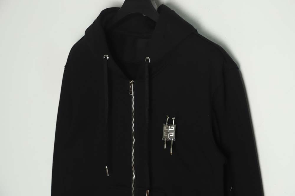 Givenchy 22FW lock double slider heavy velvet zipper jacket