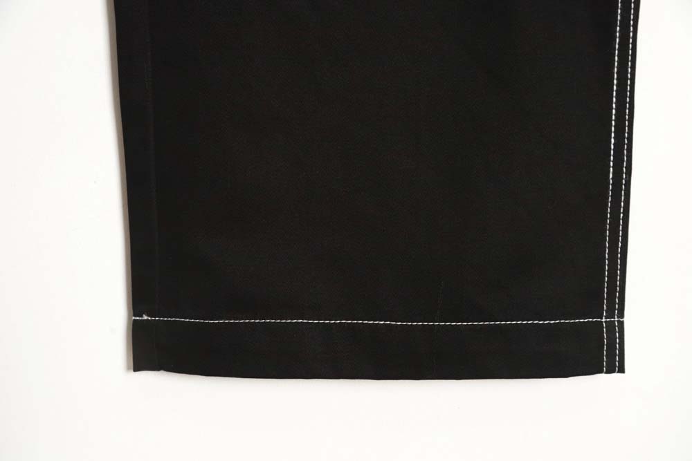 Pra*a prd 23fw contrast topstitched stretch wide-leg trousers