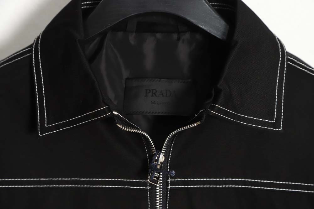 Pra*a prd 23fw contrast topstitch canvas jacket