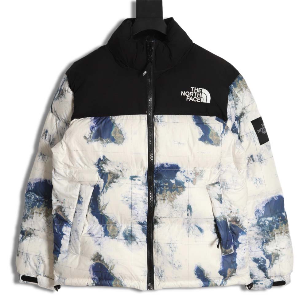 the nor*h f**e t*f nor*h f**e nuptse 1996 large plaid earth print down jacket