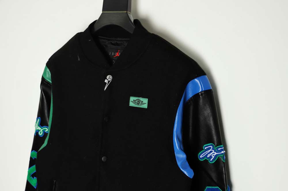Air Jordan 21Fw co-branded terry embroidered logo baseball jacket