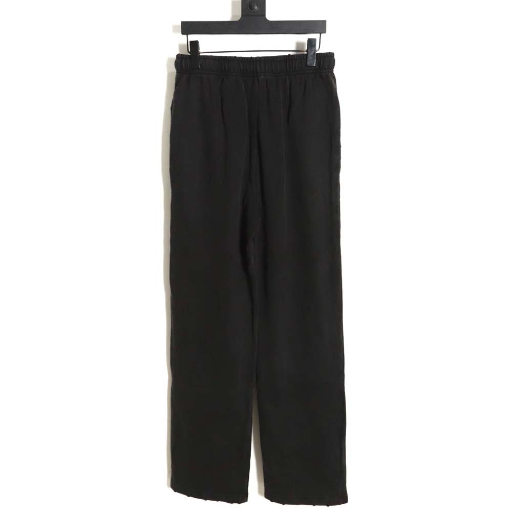 Ba*len*cia*ga 23fw signature logo embroidered vintage washed ripped trousers