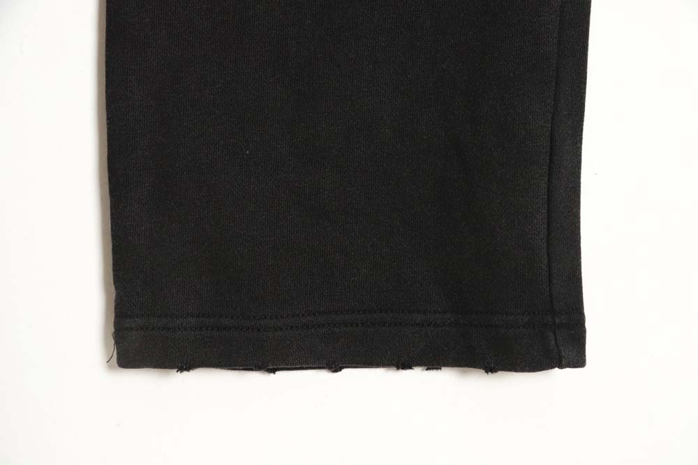 Ba*len*cia*ga 23fw signature logo embroidered vintage washed ripped trousers