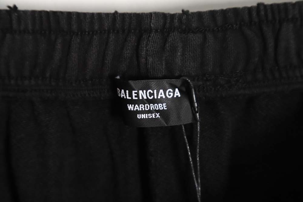 Ba*len*cia*ga 23fw signature logo embroidered vintage washed ripped trousers