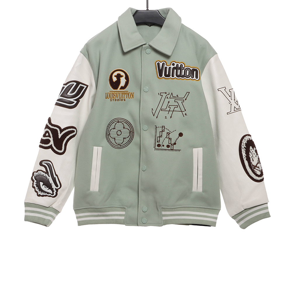 l0*is V*t0n devil''s eye embroidered single-row baseball jacket