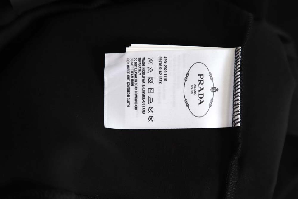 Pra*a 22fw nylon patchwork triangle logo hooded sweatshirt