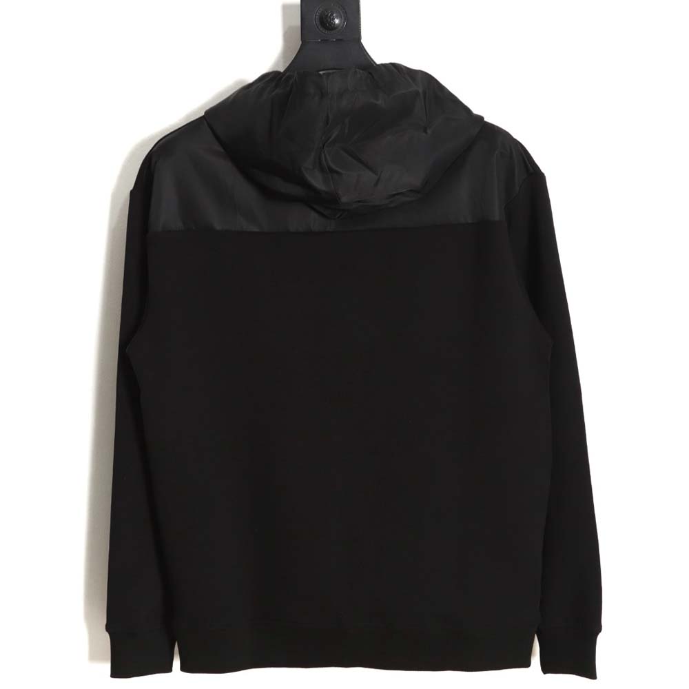 Pra*a 22fw nylon patchwork triangle logo hooded sweatshirt