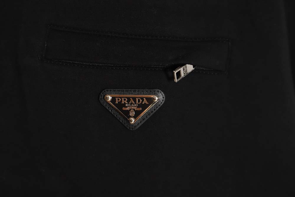 Pra*a 22fw nylon patchwork triangle logo hooded sweatshirt