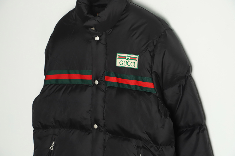 G*u*i 22ss red and green webbing down jacket