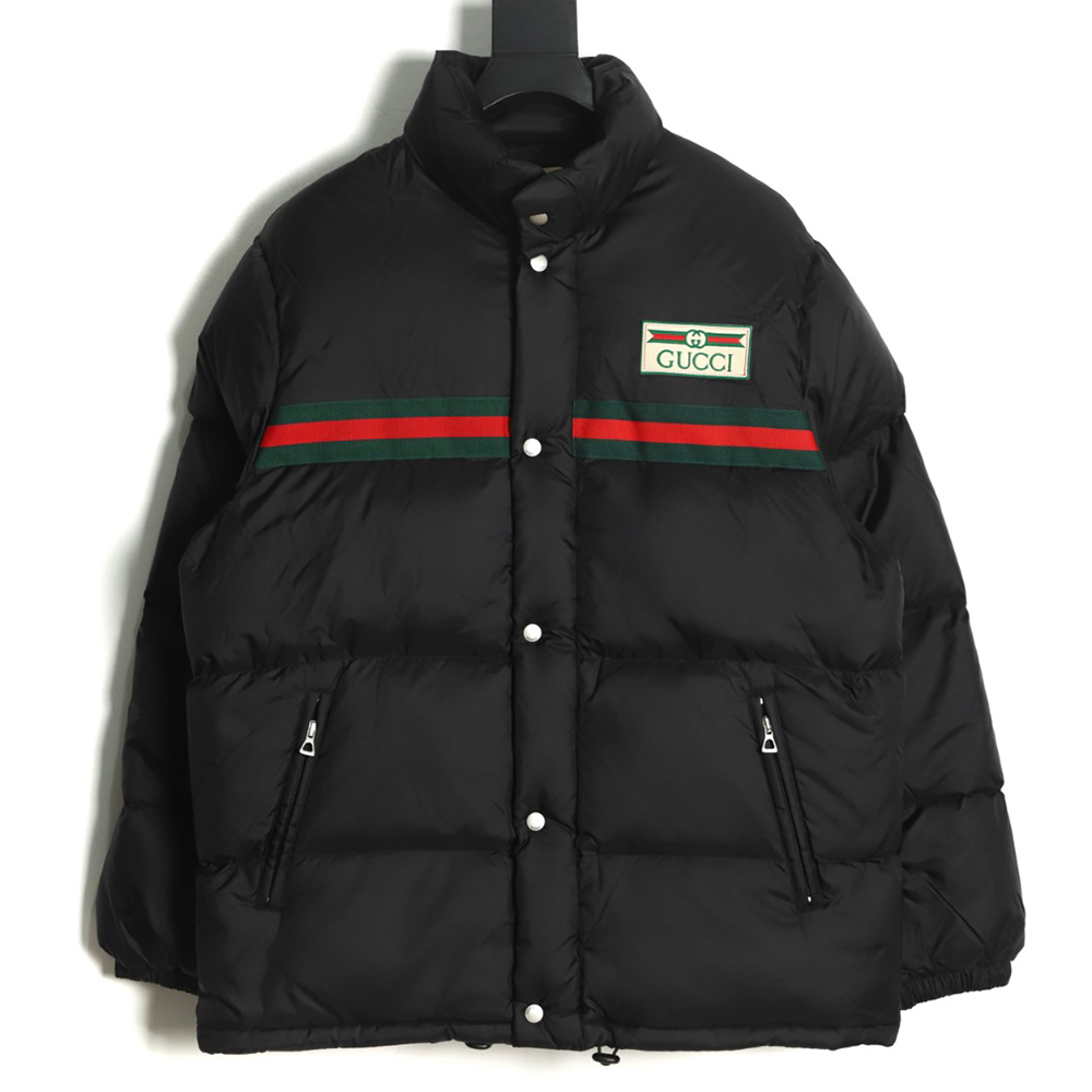 G*u*i 22ss red and green webbing down jacket