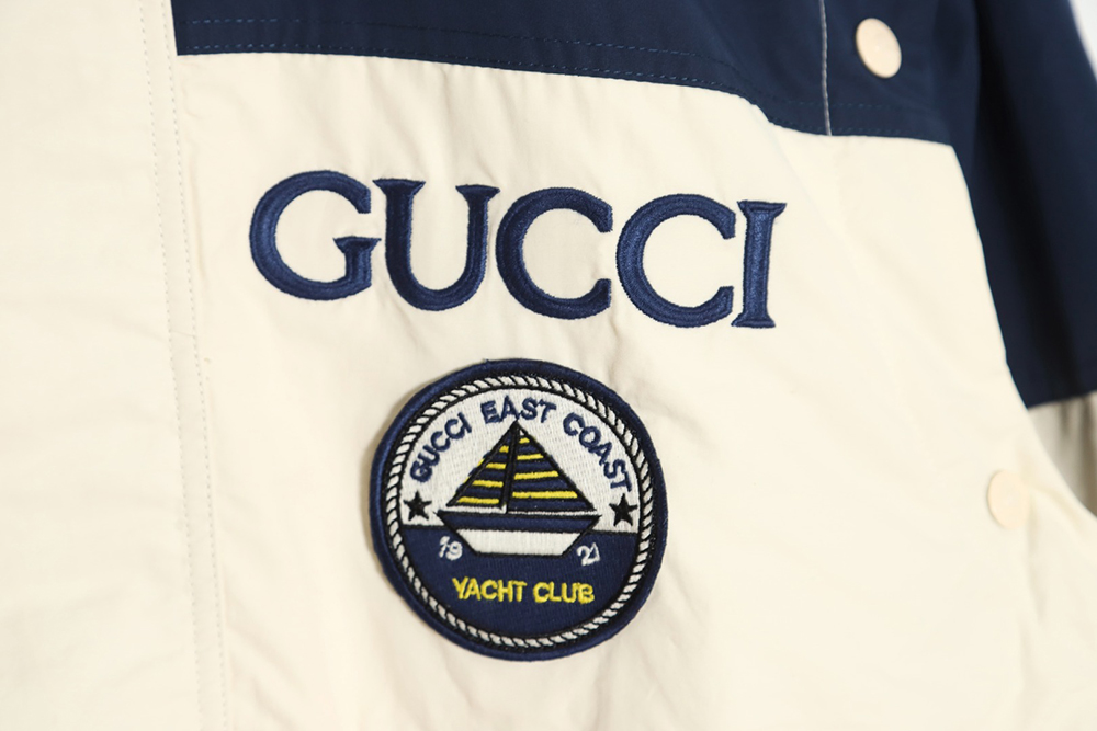 G*u*i 2023 autumn and winter new style contrast color casual two-wear vest jacket