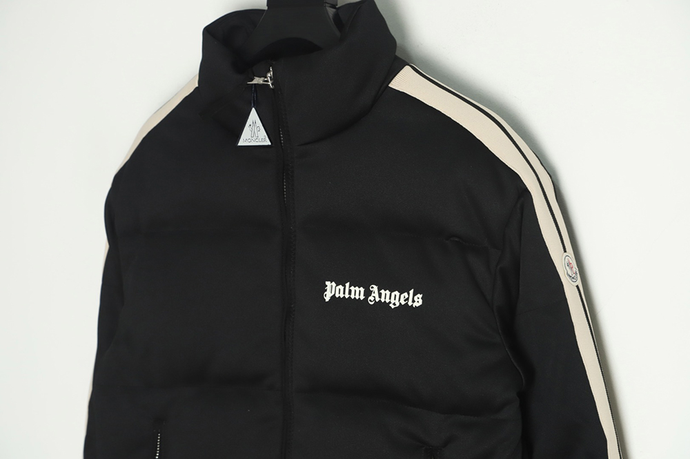 Moncler x Palm Angels joint logo color strip embroidered logo down jacket