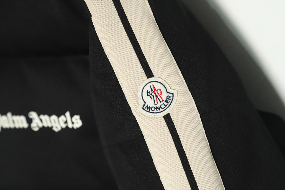 Moncler x Palm Angels joint logo color strip embroidered logo down jacket