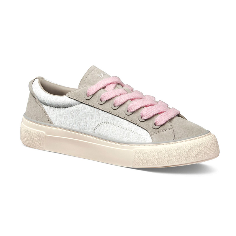 b33 sneaker  gray and white smooth calfskin D*or oblique jacquard
