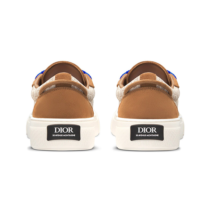 b33 sneaker brown and cream D*or oblique jacquard and brown suede