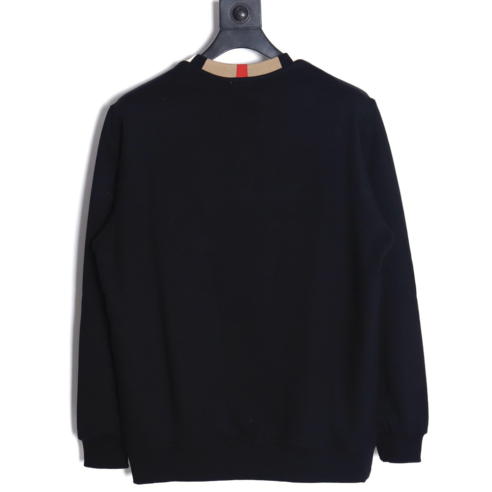 B**rry color block crew neck monogram embroidered long sleeve sweatshirt