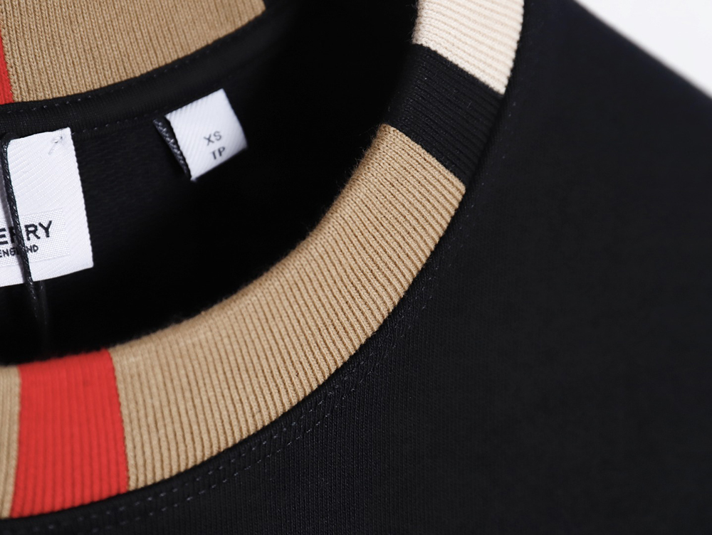 B**rry color block crew neck monogram embroidered long sleeve sweatshirt