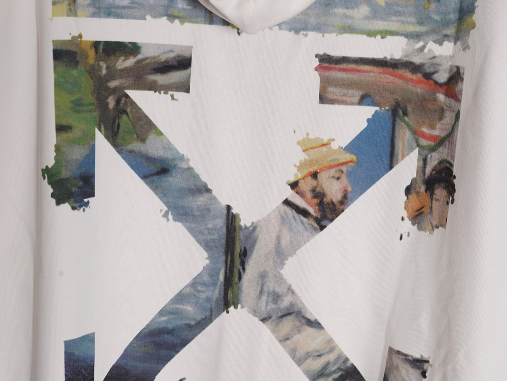 OFF-WHITE Monet oil painting printed zipper hoodie