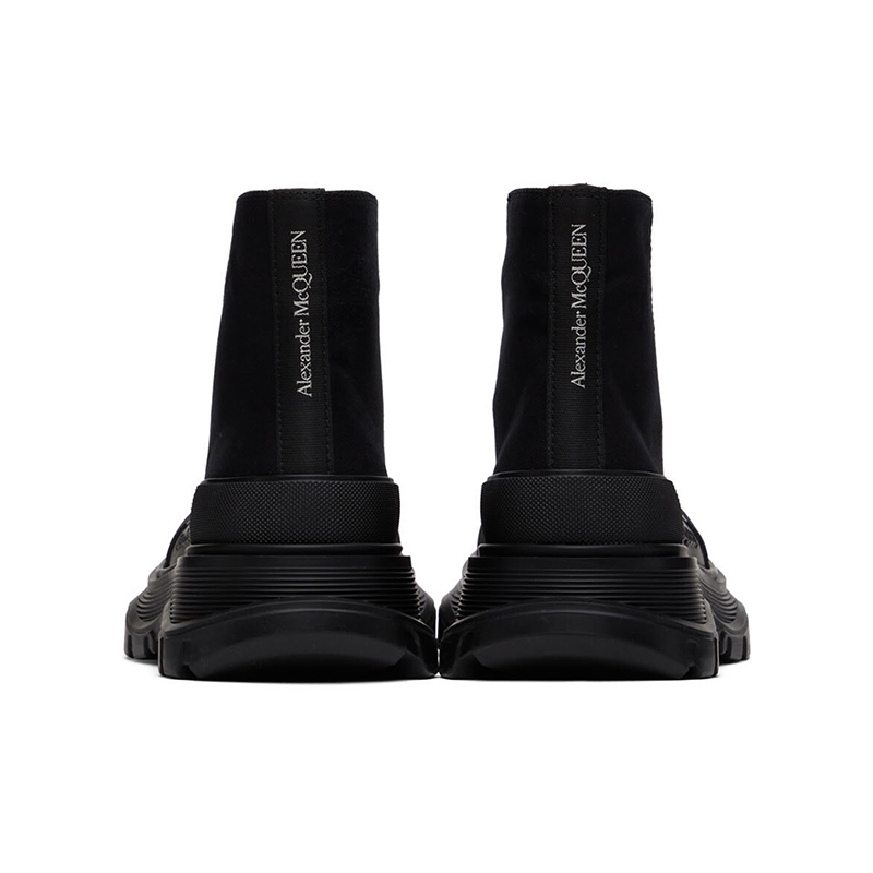 alexander M*Q*en black tread slick high sneakers