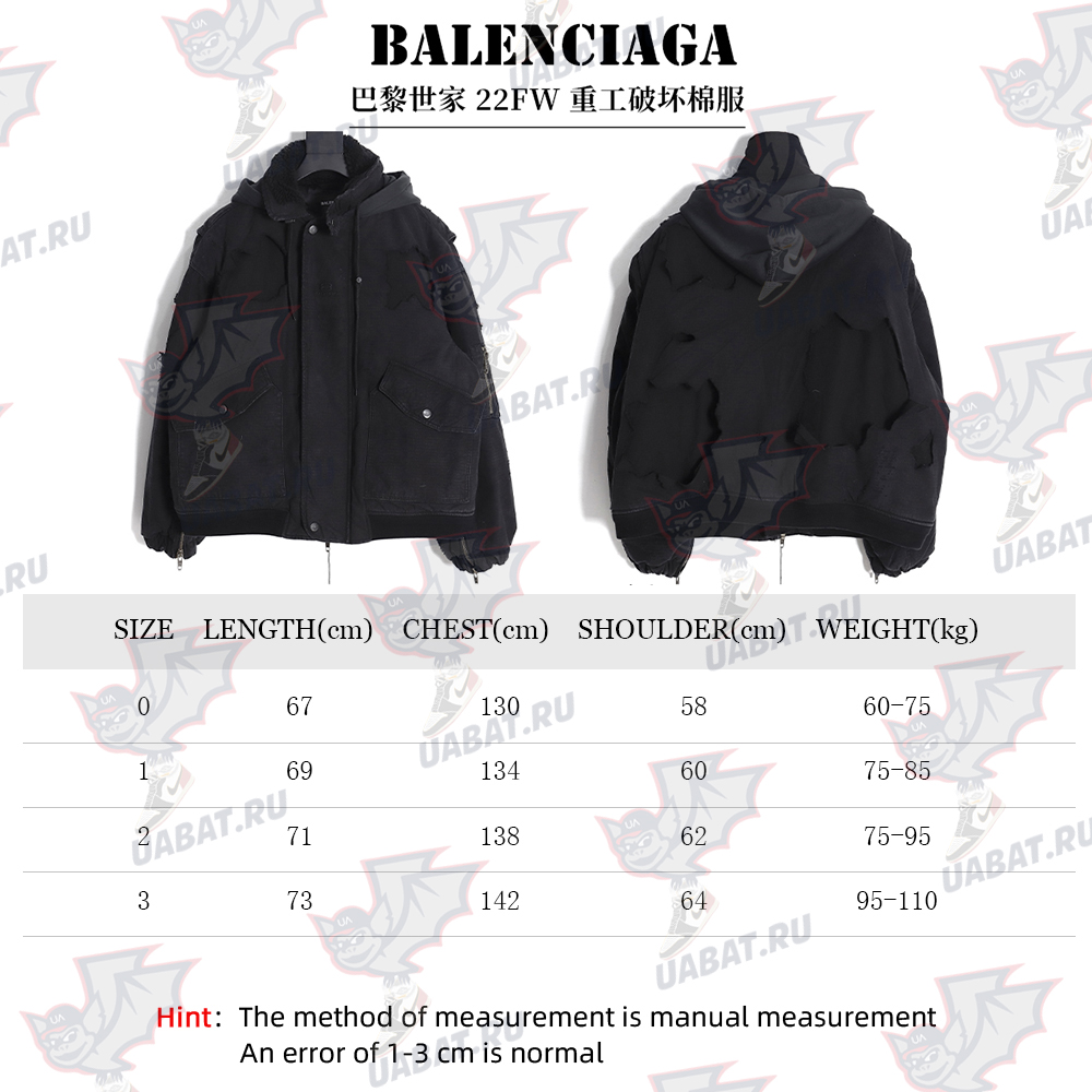 Ba*len*cia*ga 22fw paris heavy industry destroys cotton clothes