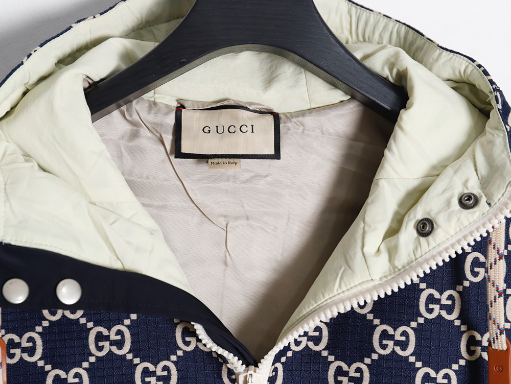 G*u*i new color block sleeve detachable hooded jacket