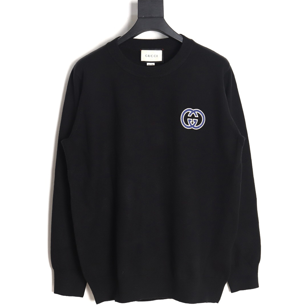 G*u*i 23fw double g embroidered small logo knitted sweater