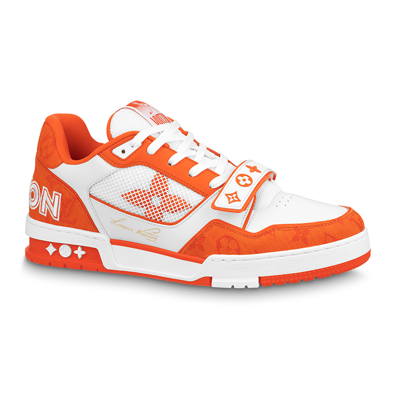 l0*is V*t0n trainer low ''orange monogram denim''