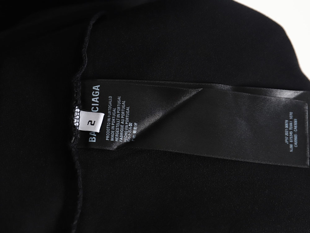 Ba*len*cia*ga 23ss washed distressed seamless embroidered letter long sleeves