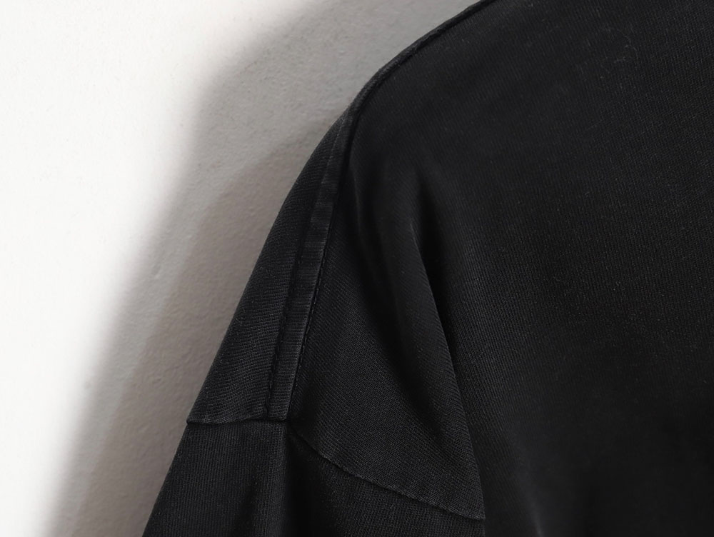 Ba*len*cia*ga 23ss washed distressed seamless embroidered letter long sleeves