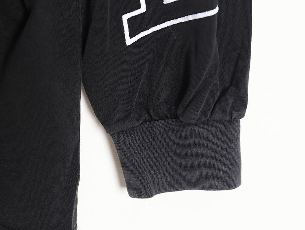 Ba*len*cia*ga 23ss washed distressed seamless embroidered letter long sleeves