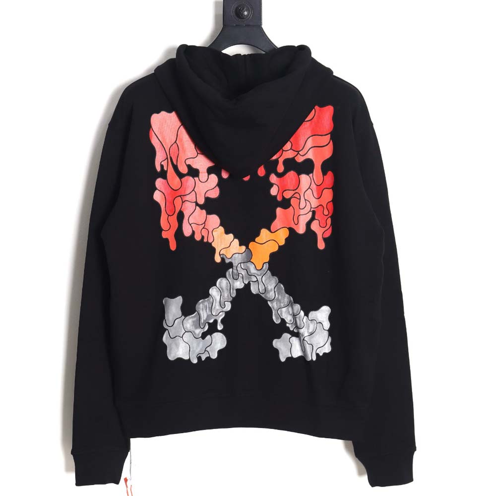 OWOFF WHITE\OFF-WHITE OW red and gray melted arrow hoodie