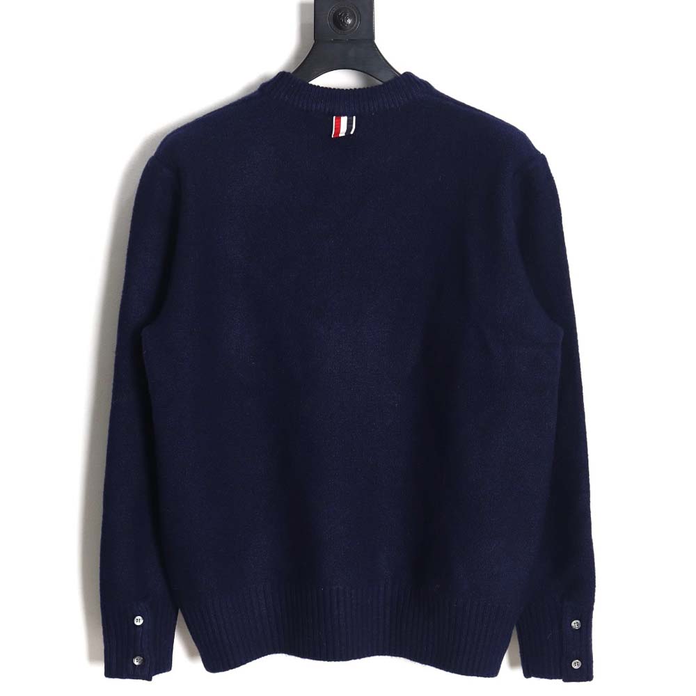 TB THOM BROWNE\THOM BROWNE TB 23ss new season product four stripes round neck pullover sweater_CM_1