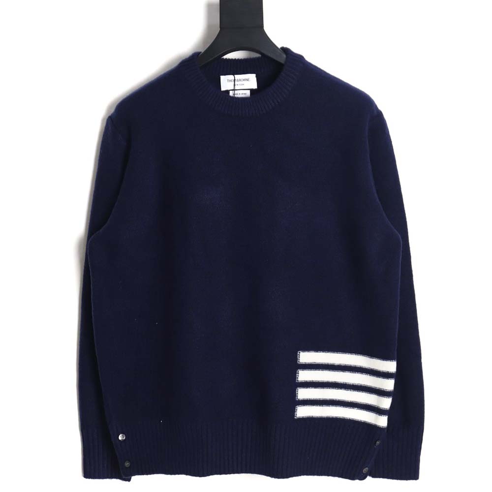 TB THOM BROWNE\THOM BROWNE TB 23ss new season product four stripes round neck pullover sweater_CM_1