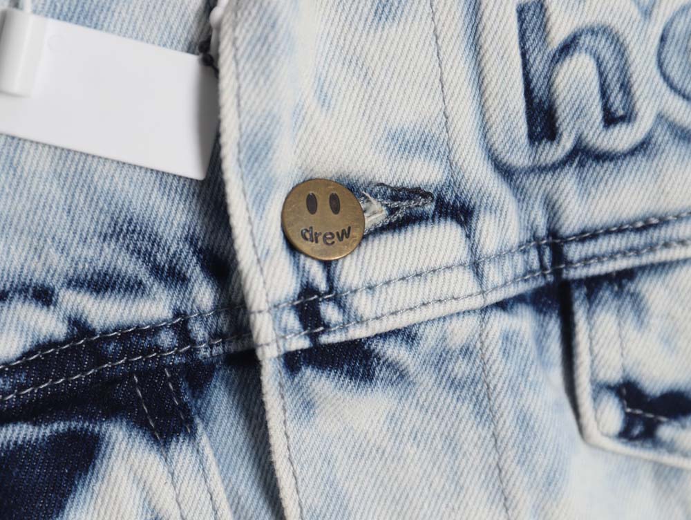 DREW House Mascot\Drew House 23Fw three-dimensional embossed smiley washed denim jacket