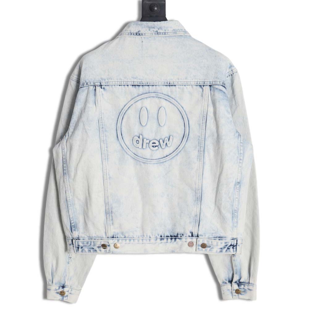 DREW House Mascot\Drew House 23Fw three-dimensional embossed smiley washed denim jacket