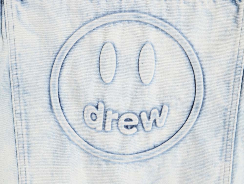 DREW House Mascot\Drew House 23Fw three-dimensional embossed smiley washed denim jacket