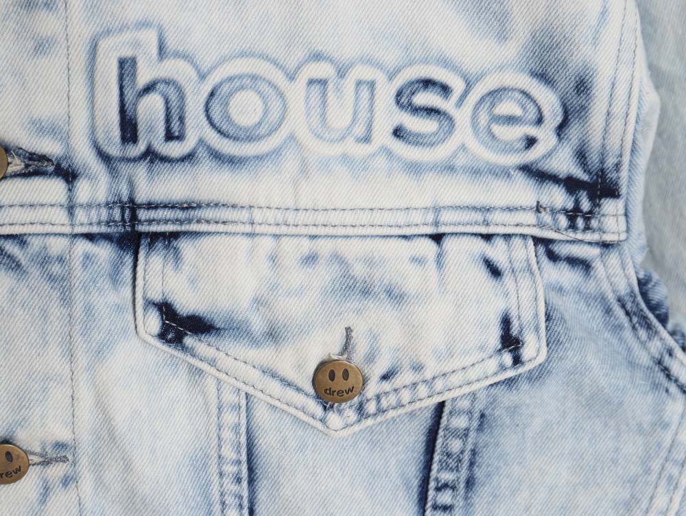 DREW House Mascot\Drew House 23Fw three-dimensional embossed smiley washed denim jacket