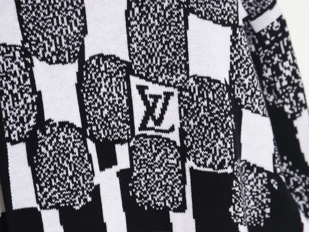 l0*is V*t0n lv l0*is V*t0n\l0*is V*t0n lv l0*is V*t0n 23fw patchwork pattern jacquard knitted hoodie