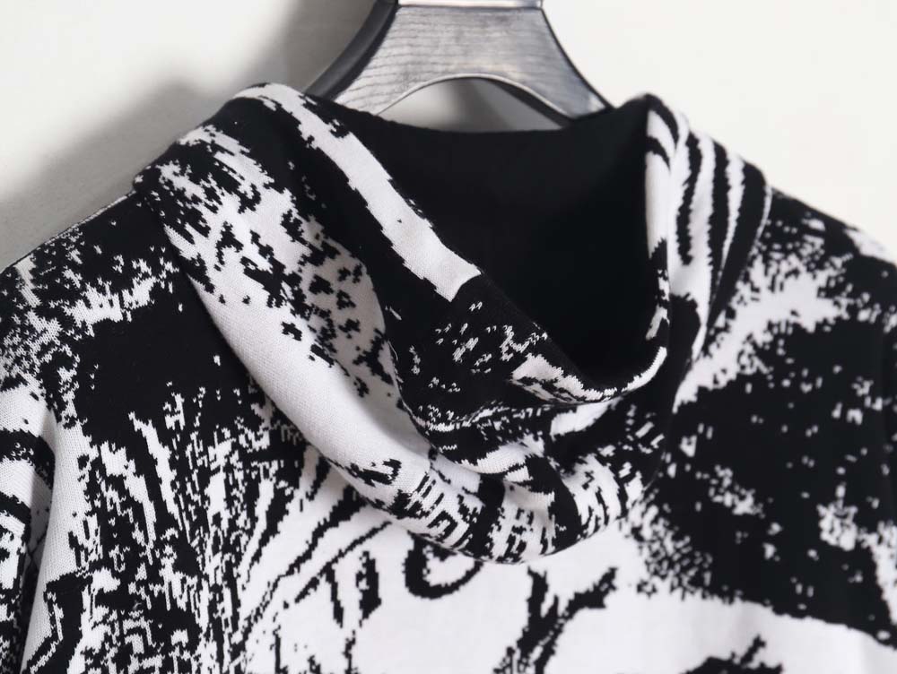 l0*is V*t0n lv l0*is V*t0n\l0*is V*t0n lv l0*is V*t0n 23fw patchwork pattern jacquard knitted hoodie